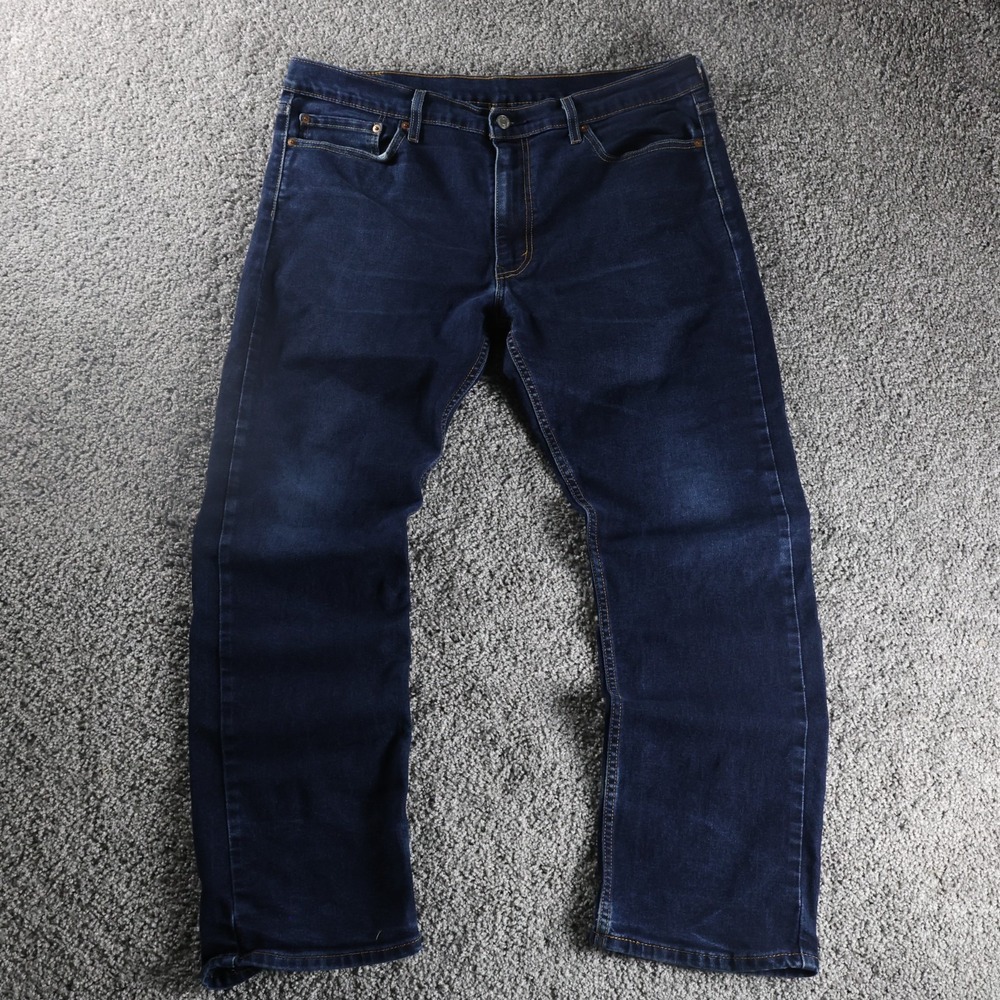 Levi's 513 Slim Straight Jeans Men's 36x30 Dark‎ Wash Blue Stretch Denim